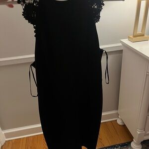 Lulu's Black Backless Dress with Lace Detail